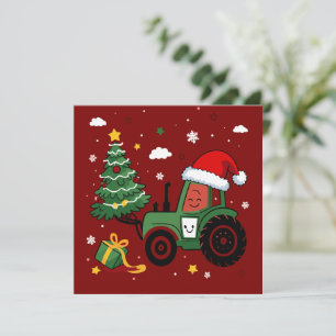 Christmas Ugly Xmas Funny Santa Reindeer Truck  Holiday Card