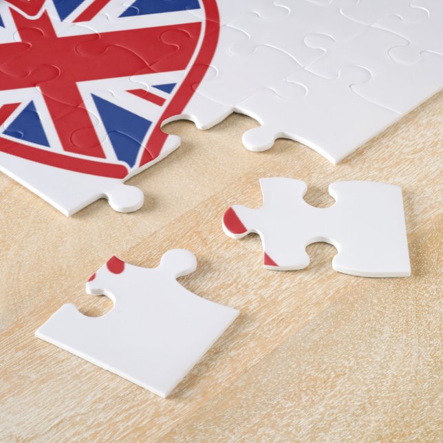 Christmas UK USA Patriotic Heats Jigsaw Puzzle (Side)