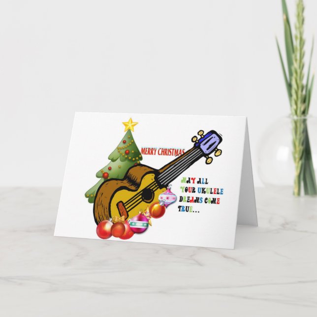Christmas Ukulele Shirt Holiday Card (Front)