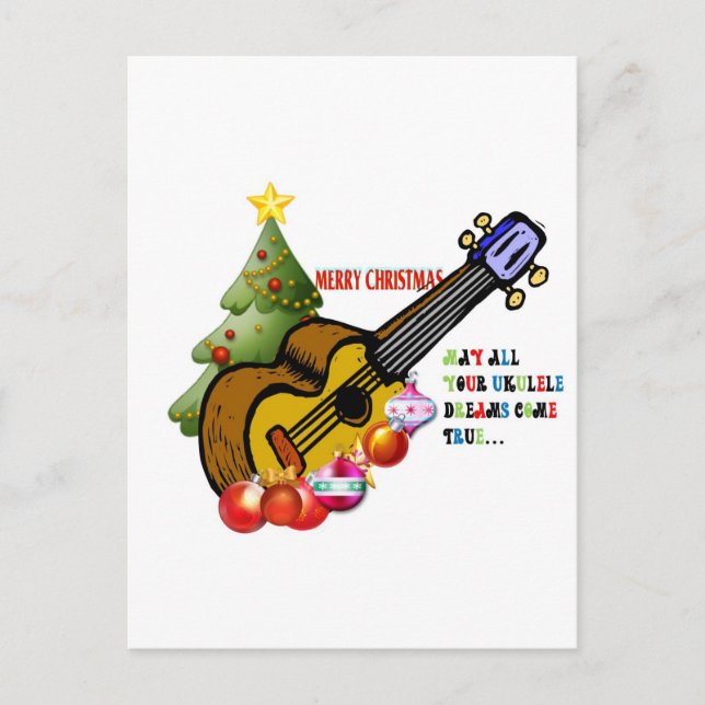 Christmas Ukulele Shirt Holiday Postcard (Front)