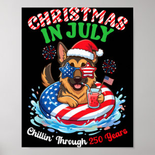 Christmas Uly German Shepherd Dog Chillin Through Poster