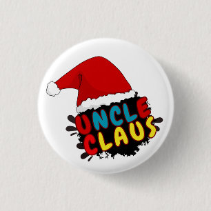 christmas uncle claus 1 inch round button