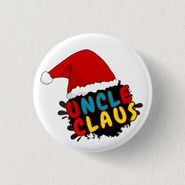 christmas uncle claus 1 inch round button (Front)
