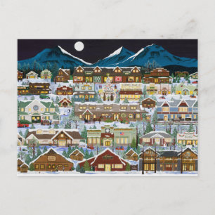 Christmas Under the Cascade Mountains Holiday Postcard