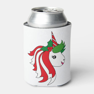 Christmas Unicorn Can Cooler