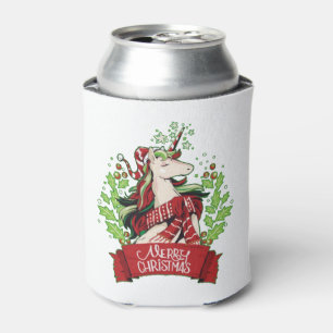 Christmas unicorn can cooler