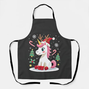 Christmas Unicorn Cute Magical Xmas Toddler Girls Apron