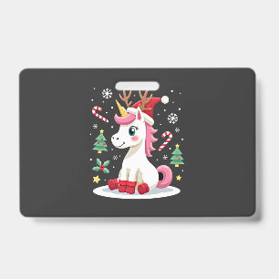 Christmas Unicorn Cute Magical Xmas Toddler Girls  Badge