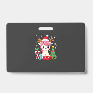 Christmas Unicorn Cute Magical Xmas Toddler Girls Badge