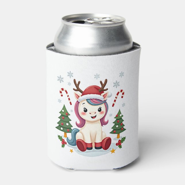 Christmas Unicorn Cute Magical Xmas Toddler Girls  Can Cooler (Can Front)