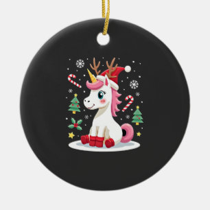 Christmas Unicorn Cute Magical Xmas Toddler Girls Ceramic Ornament