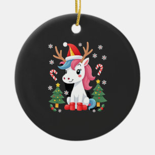 Christmas Unicorn Cute Magical Xmas Toddler Girls  Ceramic Ornament