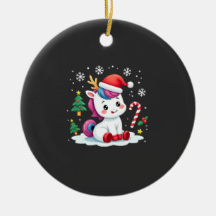 Christmas Unicorn Cute Magical Xmas Toddler Girls Ceramic Ornament