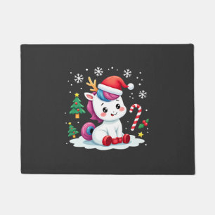 Christmas Unicorn Cute Magical Xmas Toddler Girls Doormat