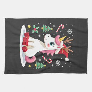 Christmas Unicorn Cute Magical Xmas Toddler Girls Kitchen Towel