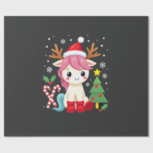 Christmas Unicorn Cute Magical Xmas Toddler Girls  Wrapping Paper