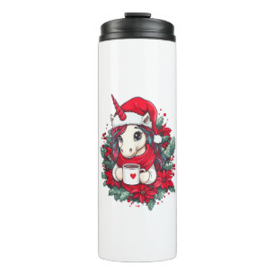 Christmas Unicorn Decor Girls Boys Kids Christmas  Thermal Tumbler