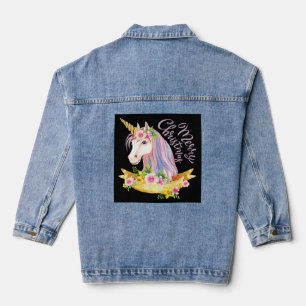 CHRISTMAS UNICORN DENIM JEAN JACKET