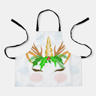 Christmas Unicorn Face Apron