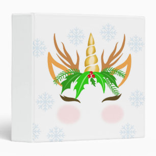 Christmas Unicorn Face Binder
