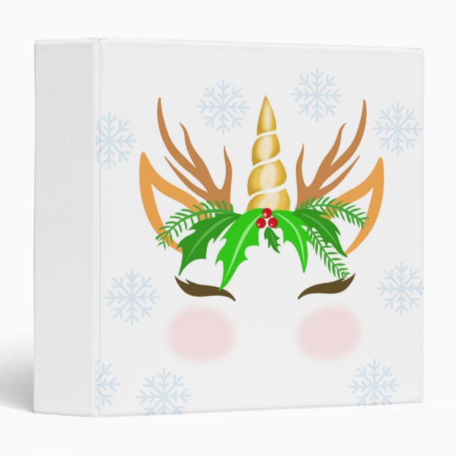 Christmas Unicorn Face Binder (Front/Spine)