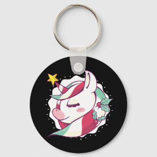 Christmas Unicorn Gift For Fantasy Pony Lover Keychain