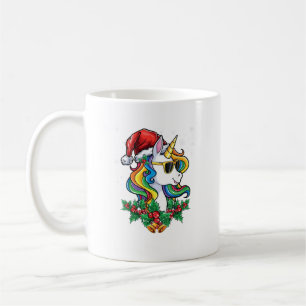 Christmas Unicorn Girls Boys Xmas Santa Cute Kids Coffee Mug