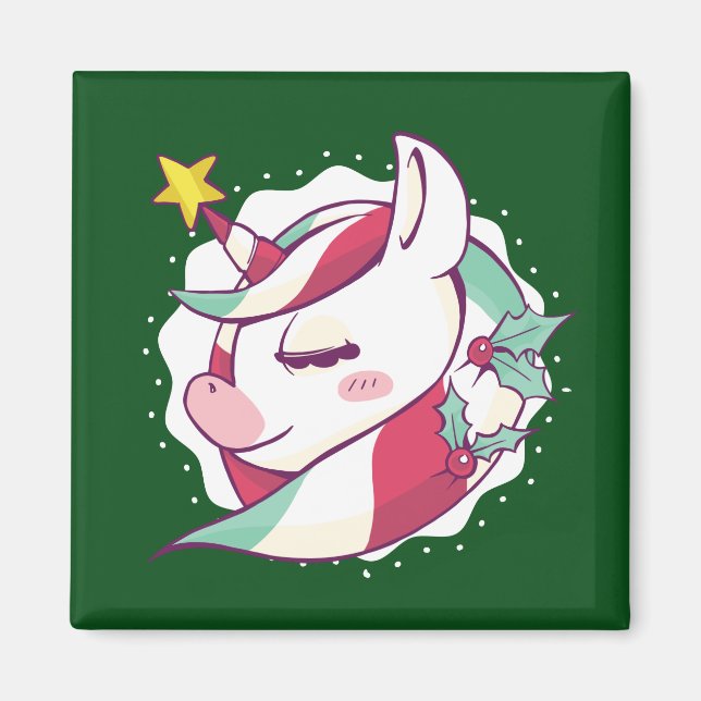 Christmas Unicorn Magnet (Front)