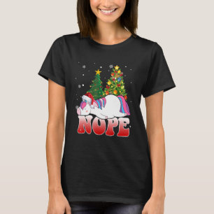 Christmas Unicorn Nope Tree  Unicorn   Xmas T-Shirt
