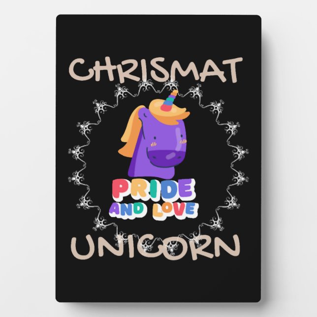 christmas unicorn       plaque (Front)