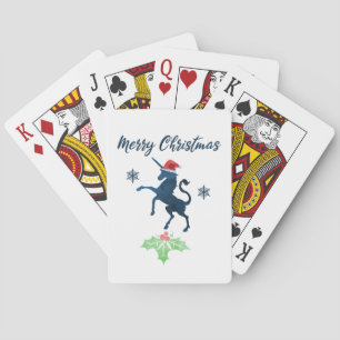 Christmas Unicorn Playing Cards