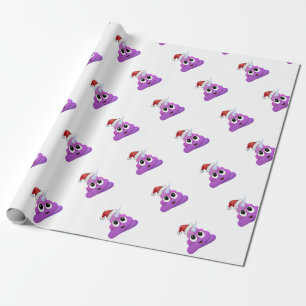 Christmas Unicorn Poop Emoji Wrapping Paper