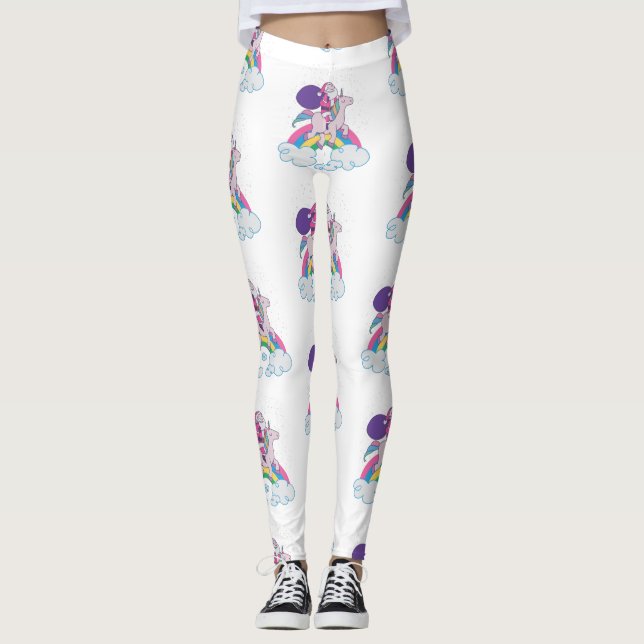 christmas unicorn santa claus leggings (Front)