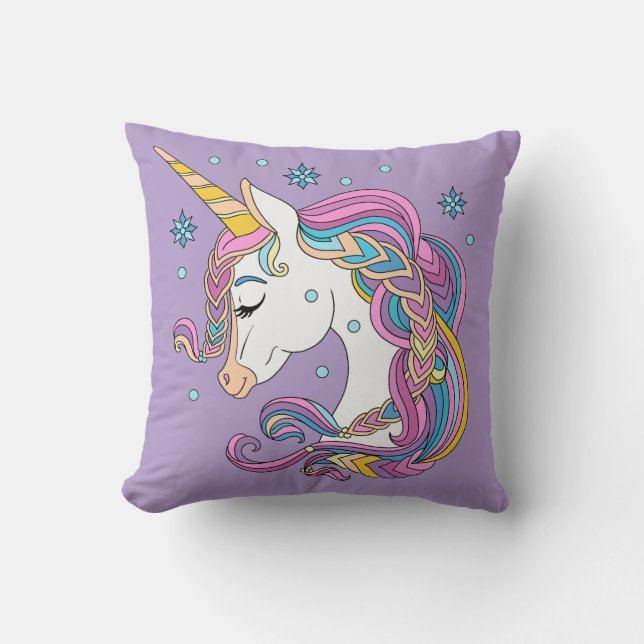 Christmas unicorn throw pillow (Front)