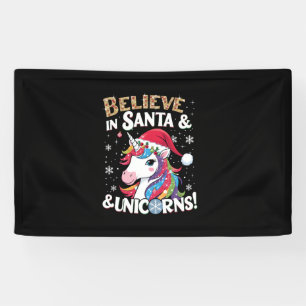 Christmas Unicorns Believe in Santa & Unicorns! Ho Banner