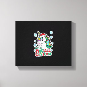 Christmas Unicorns Have a magical Christmas Party  Canvas Print