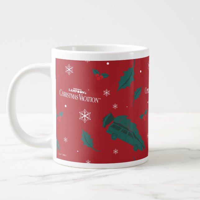 Christmas Vacation Holly Pattern Large Coffee Mug (Left)