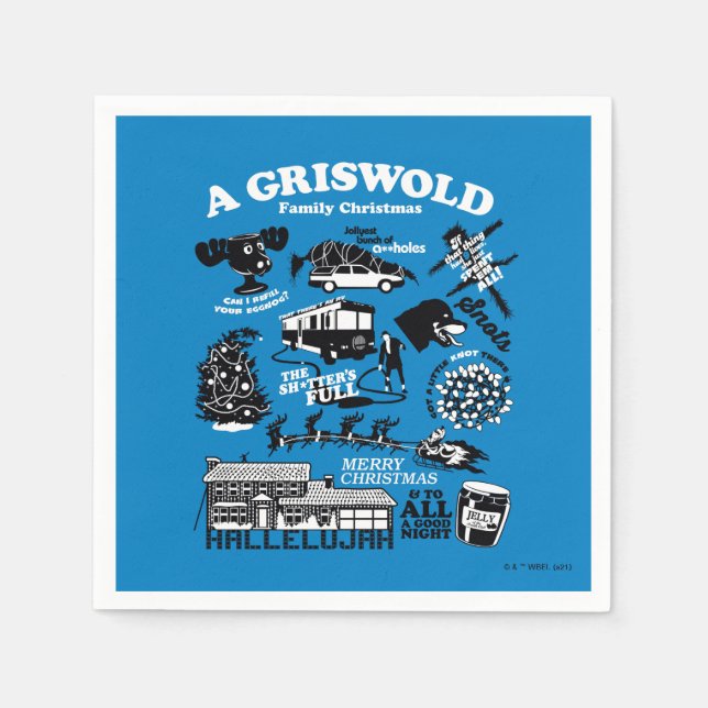 Christmas Vacation Icons and Quotes Napkin (Front)
