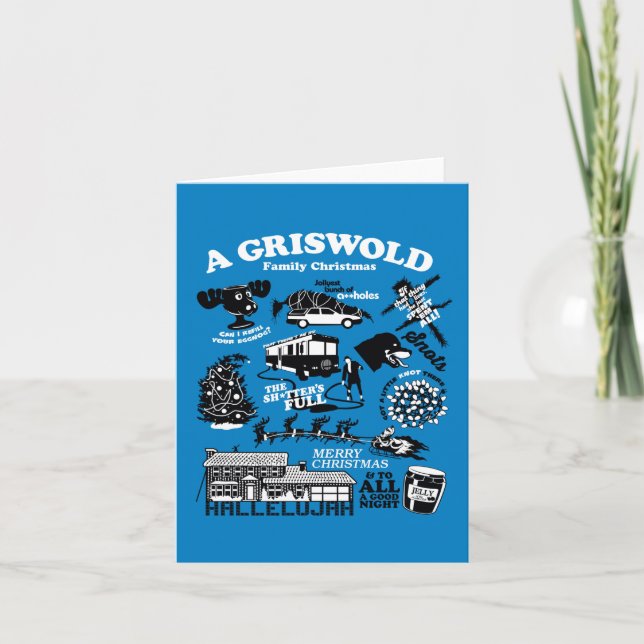 Christmas Vacation Icons and Quotes Note Card (Front)