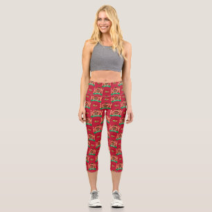 Christmas Vacation   Joy to the Squirrel Pattern Capri Leggings
