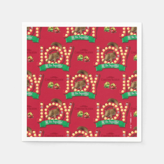 Christmas Vacation | Joy to the Squirrel Pattern Napkin (Front)