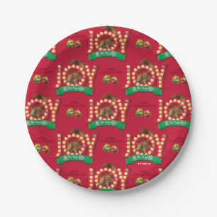 Christmas Vacation Joy to the Squirrel Pattern Paper Plate