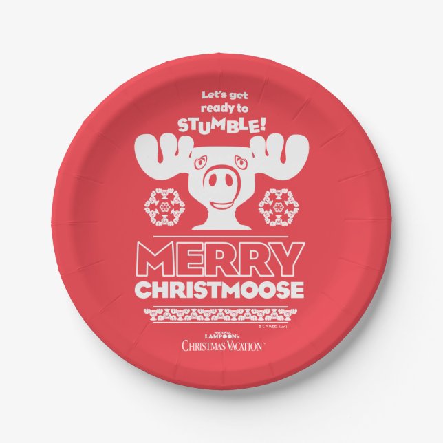 Christmas Vacation | Merry Christmoose Paper Plate (Front)