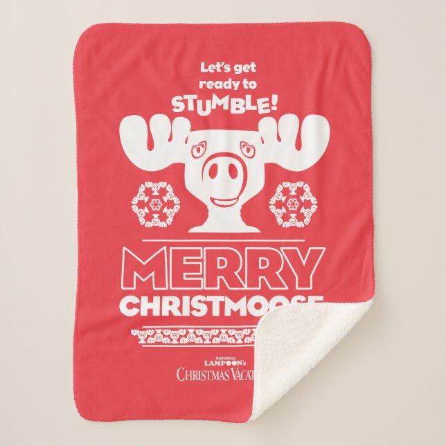 Christmas Vacation | Merry Christmoose Sherpa Blanket (Front)