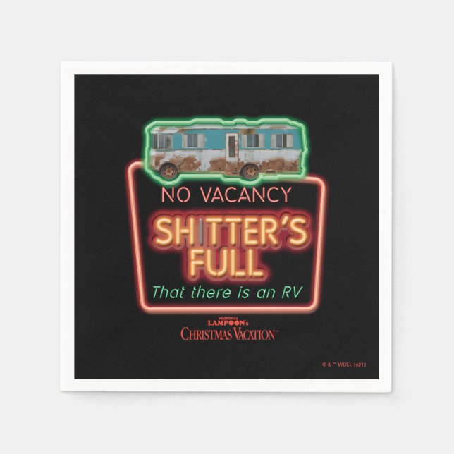 Christmas Vacation | Sh*tter's Full Neon Sign Napkin (Front)