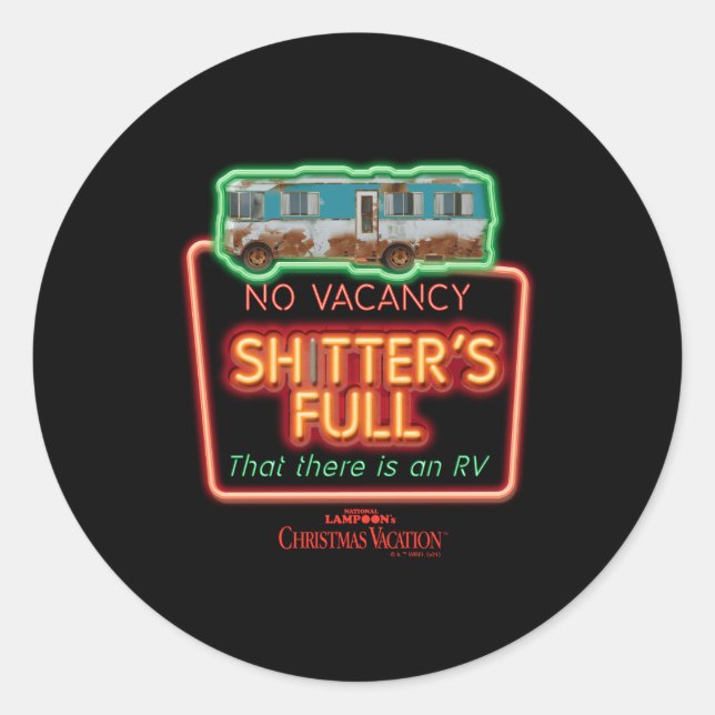 Christmas Vacation Ters Full Neon Sign  Classic Round Sticker (Front)