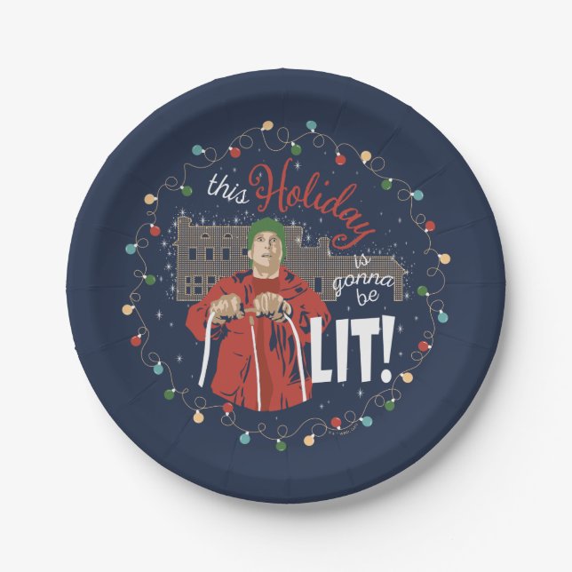 Christmas Vacation | This Holiday is Gonna Be Lit Paper Plate (Front)