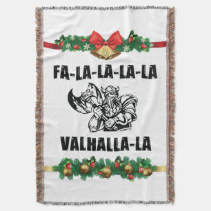 Christmas Valhalla Throw Pillow Blanket