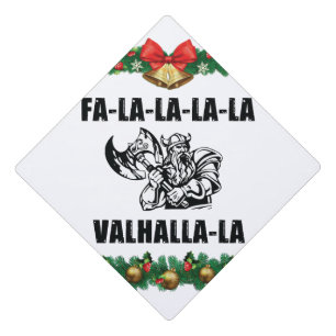 Christmas Valhalla Throw Pillow Graduation Cap Topper