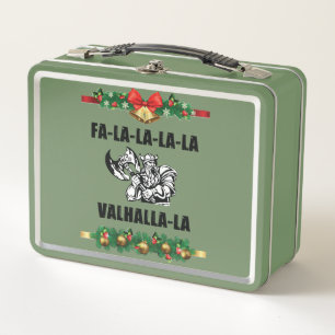 Christmas Valhalla Throw Pillow Metal Lunch Box